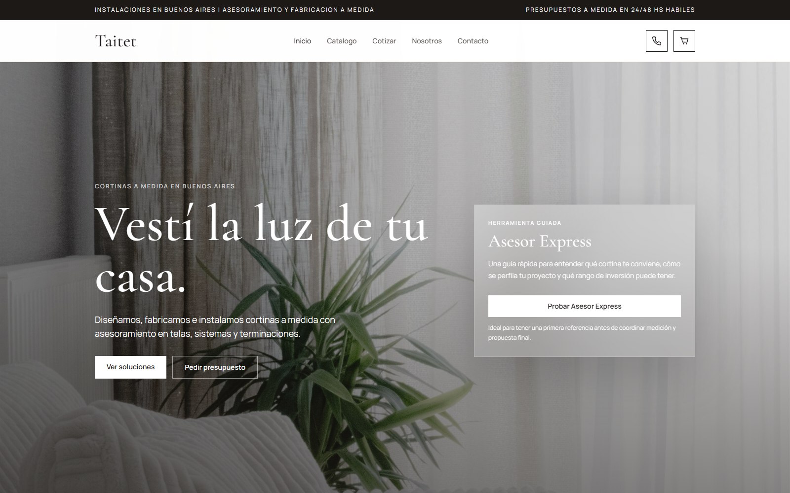 Taitet public website interface
